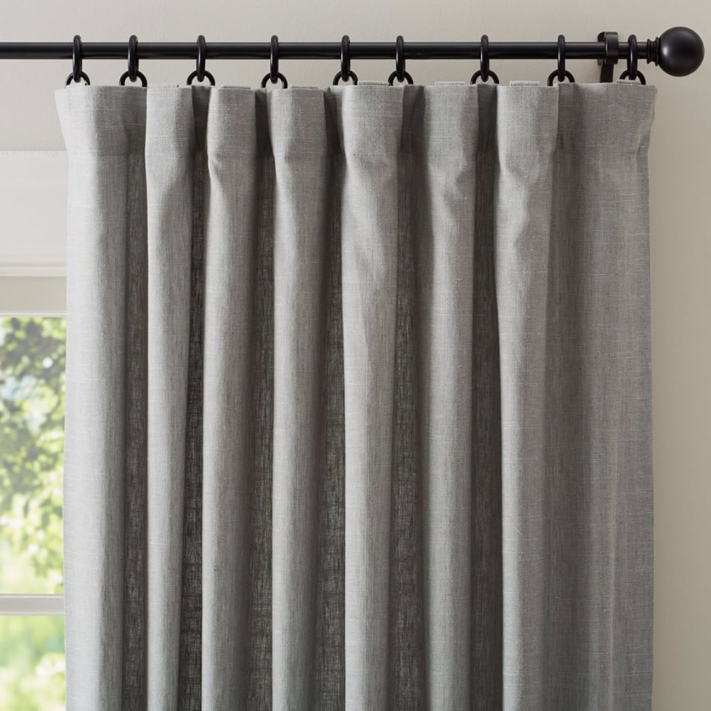 Emery Linen Pole Top Gray Drapes from Pottery barn